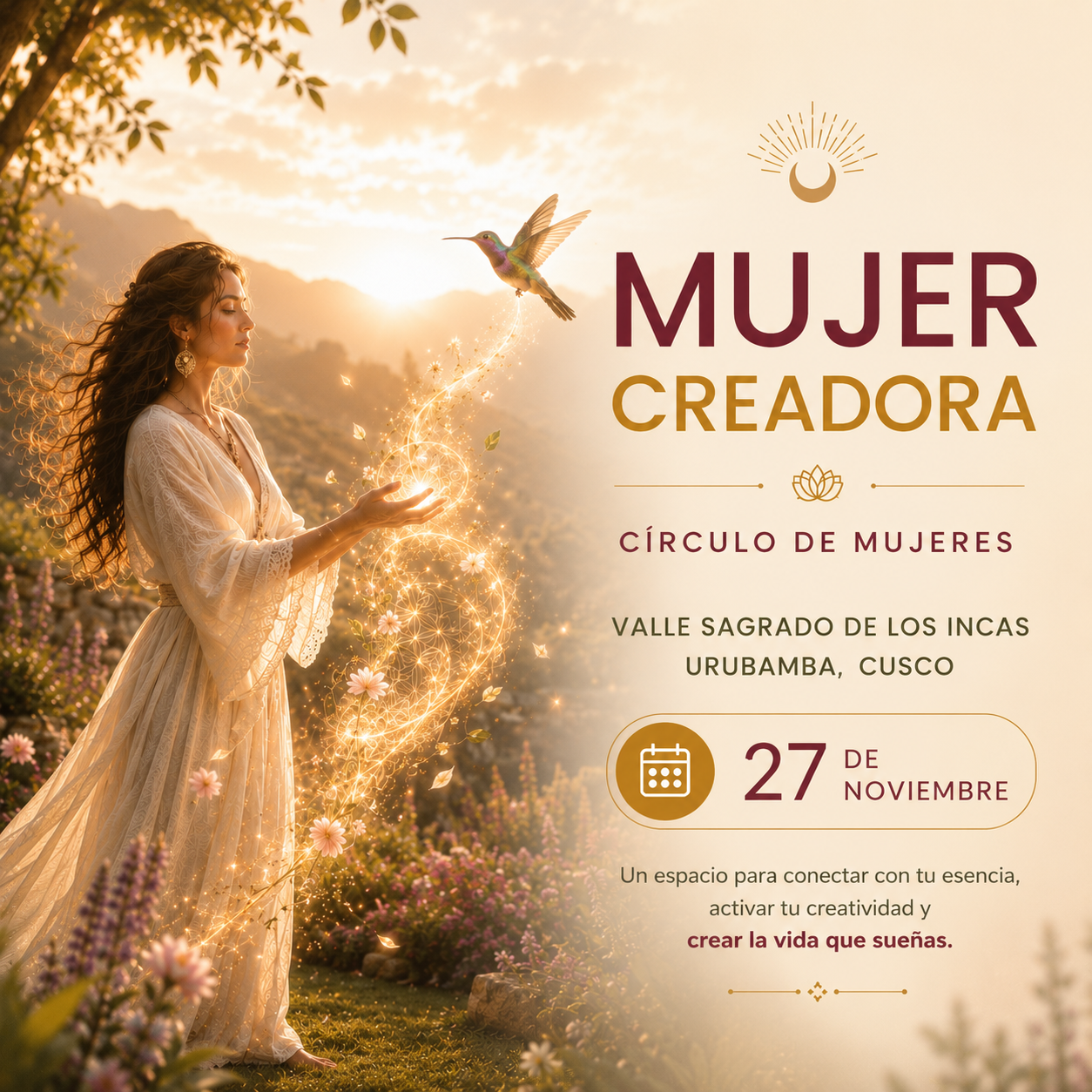Mujer Creadora Círculo de Mujeres - Valle Sagrado de los Incas - Viernes 27 de noviembre