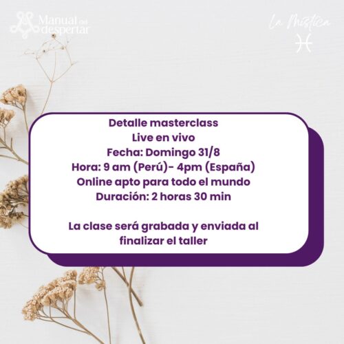 AGOTADO - Masterclass: ReEscribiendo el Amor - La Mistica & Manual del despertar - Imagen 6